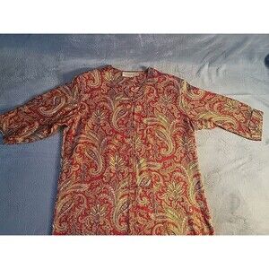 Victoria's Secret Blouse Women's Colorful Tunic Paisley Sz (L) Loose Long